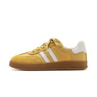 FOND&BERYL German Army Trainers Cow Leather Abrasion Resistant Slip Resistant Low top Skateboard Shoes Women's