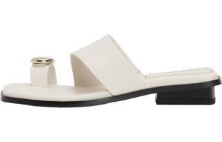 URBAN REVIVO Slide Slippers Women's Ecru