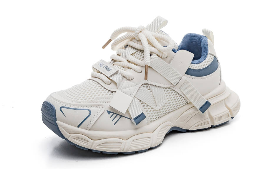 PAUL FRANK Fashion Trend Slip Resistant, Abrasion Resistant, Breathable Low top Chunky Sneakers Women's Blue White