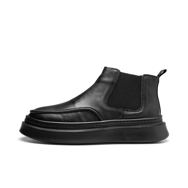 PARDASAUL Cow Leather Short Chelsea Boots Men's Black