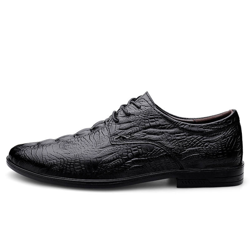 YINGLUNQISHI Top Grain Cow Leather Dress Shoes Men's Black