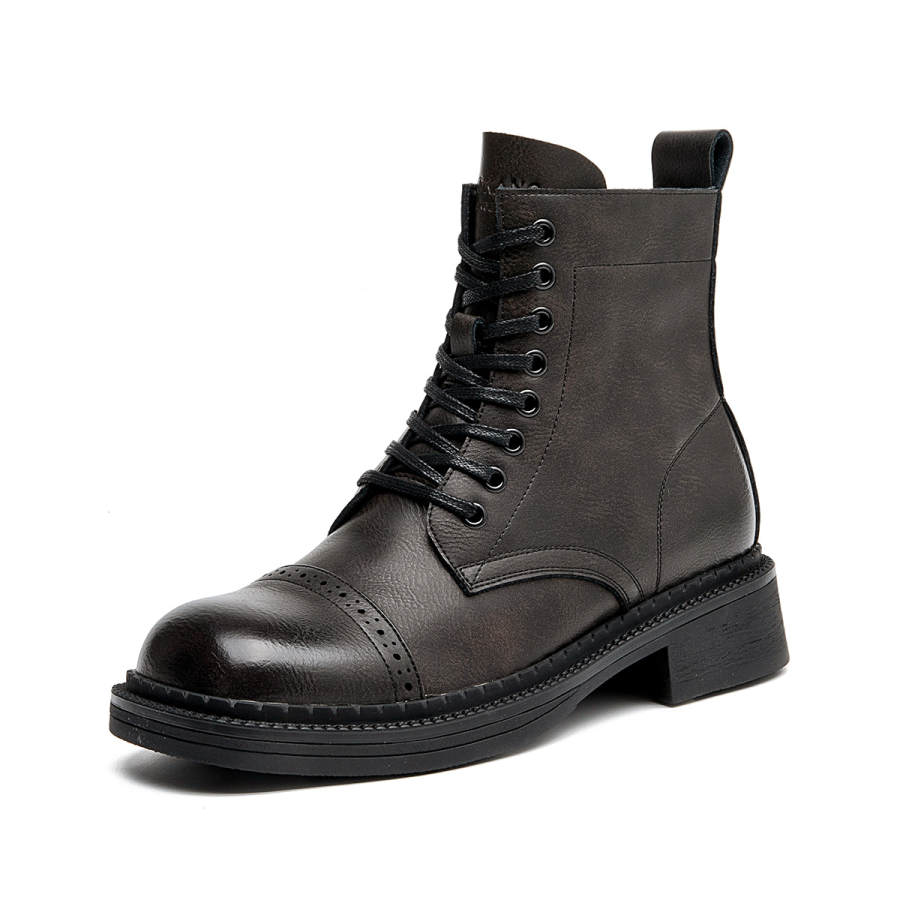 AOKANG AOKANG Short Combat Boots Women's Gray
