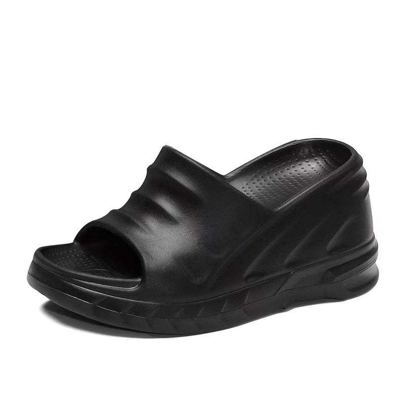 LIANGHUO Slip Resistant Odor Resistant Slide Slippers Unisex Wilderness Black
