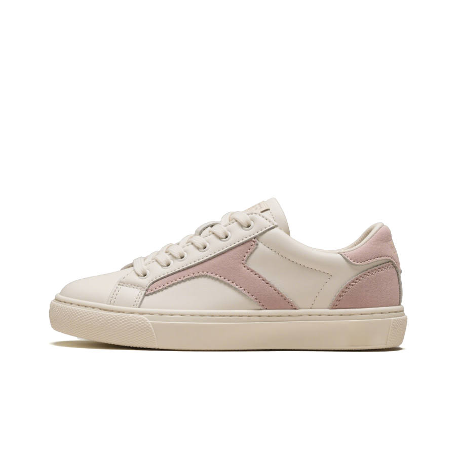 FULLXUAN Microfiber Leather Low top Skateboard Shoes Women's Beige Pink