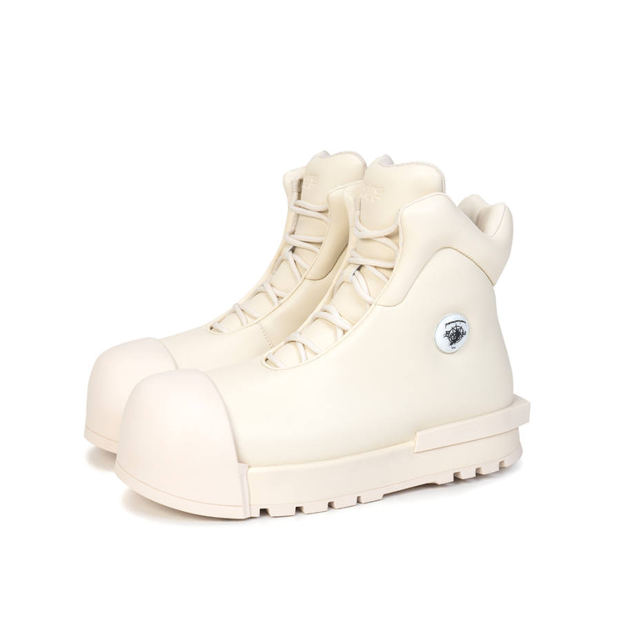 FREE WORLD ORDER Microfiber Leather Height Increasing Height Increasing High top Casual Shoes Unisex Ivory White