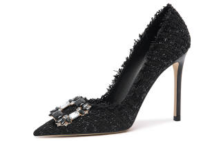 Lily Wei Fabric Slim Heel High Heels 10cm Women's
