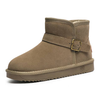 V Cow Suede Thermal Abrasion Resistant Slip Resistant Short Snow Boots Women's