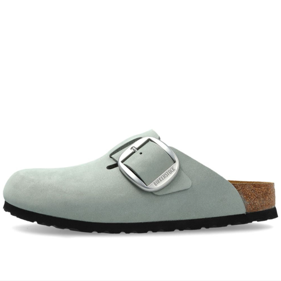 Birkenstock Boston Rubber Sole Abrasion Resistant Slip Resistant Closed Toe Slippers Women's Cyan