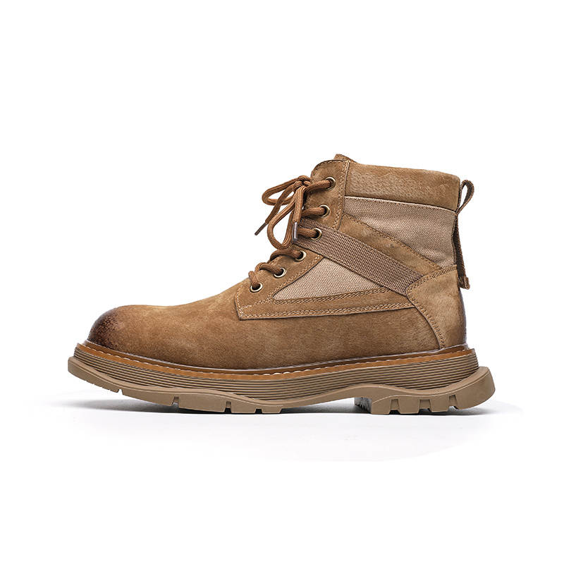 CHILANG CHILANG Microfiber Leather Short Combat Boots Men's