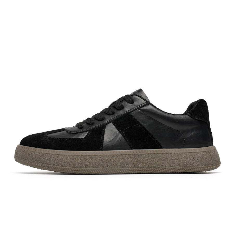 C°BANNER Cow Split Leather Low top Skateboard Shoes Men's Black