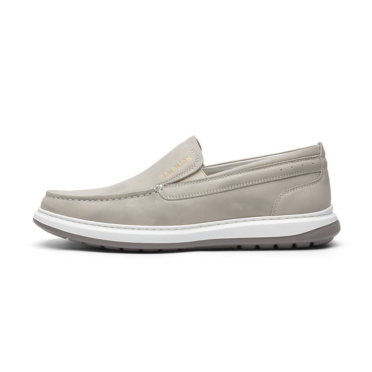 GOLDLION Sheepskin Men's Casual Shoes Men's Light Gray