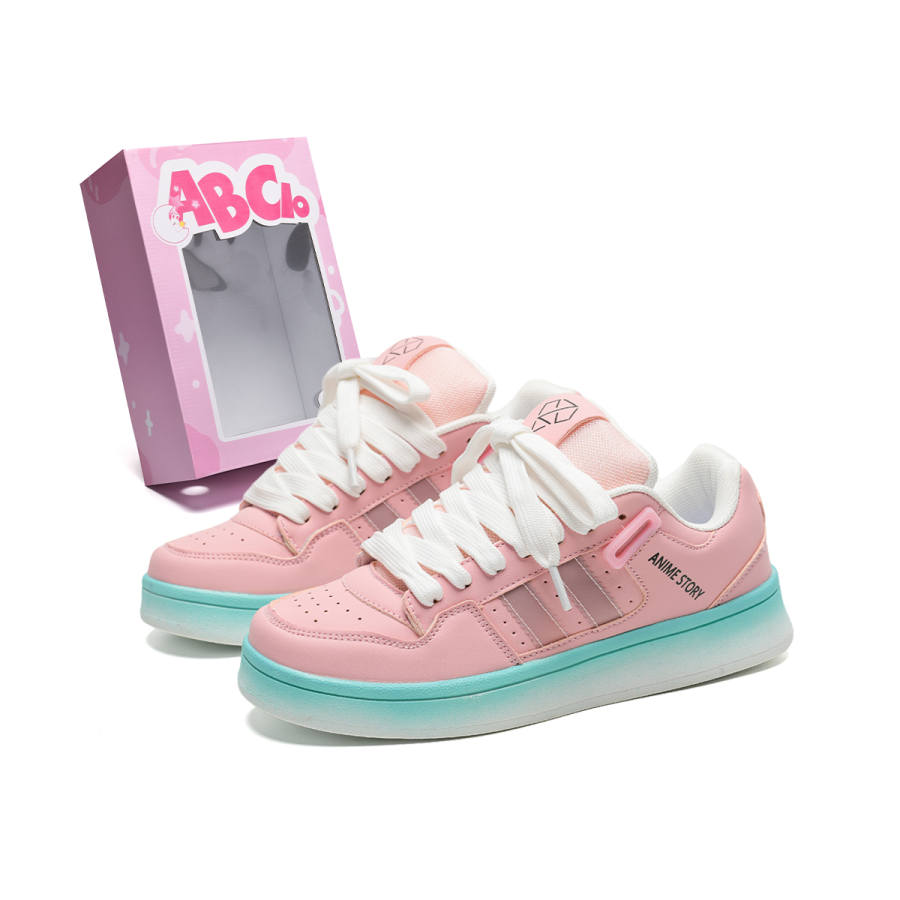 ABCIO Microfiber Leather Non Slip And Waterproof Abrasion Resistant Lightweight Low top Skateboard Shoes Unisex Guava