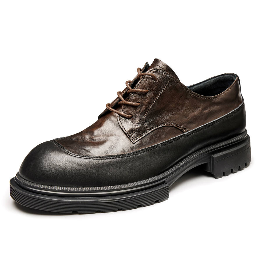 Brounvanm Top Grain Cow Leather Casual Shoes Men's
