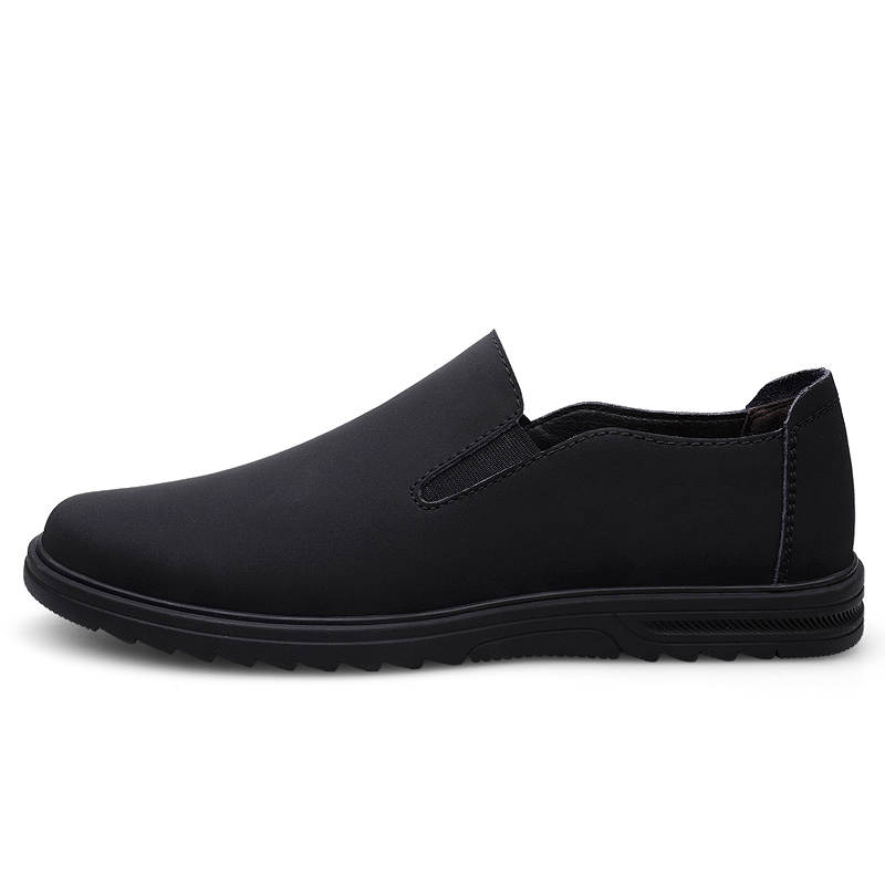 YINGLUNQISHI Top Grain Cow Leather Casual Shoes Men's Black