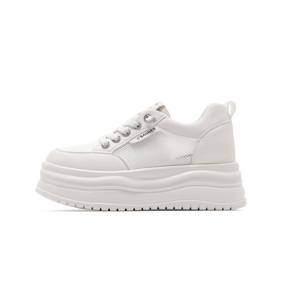 C°BANNER Fabric Abrasion Resistant Low top Skateboard Shoes Women's White