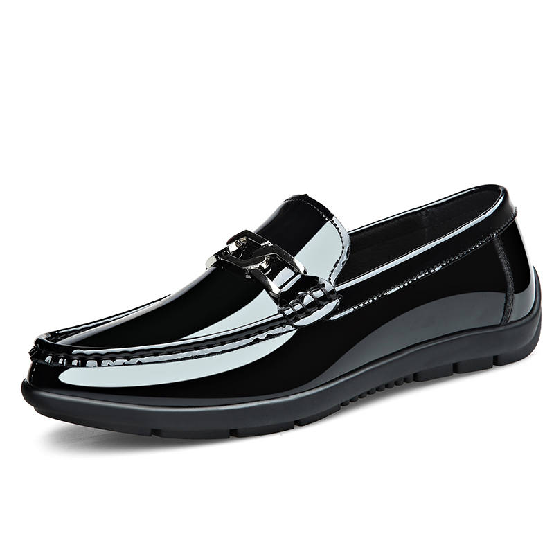 PINYI Cow Split Leather Casual Shoes Men's Black