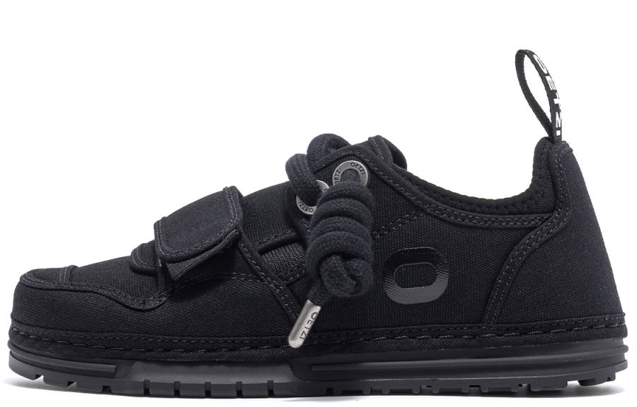 OETZI Ice Man Oz Fabric Lightweight Breathable Height Increasing Low top Skateboard Shoes Unisex Black