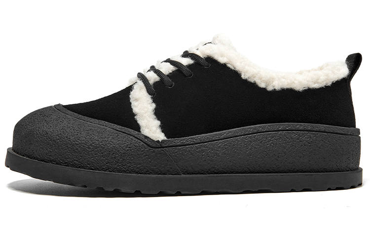 Beau Today Suede Solid Color Versatile Fleece Lined Thermal Flat Casual Abrasion Resistant Low top Skateboard Shoes