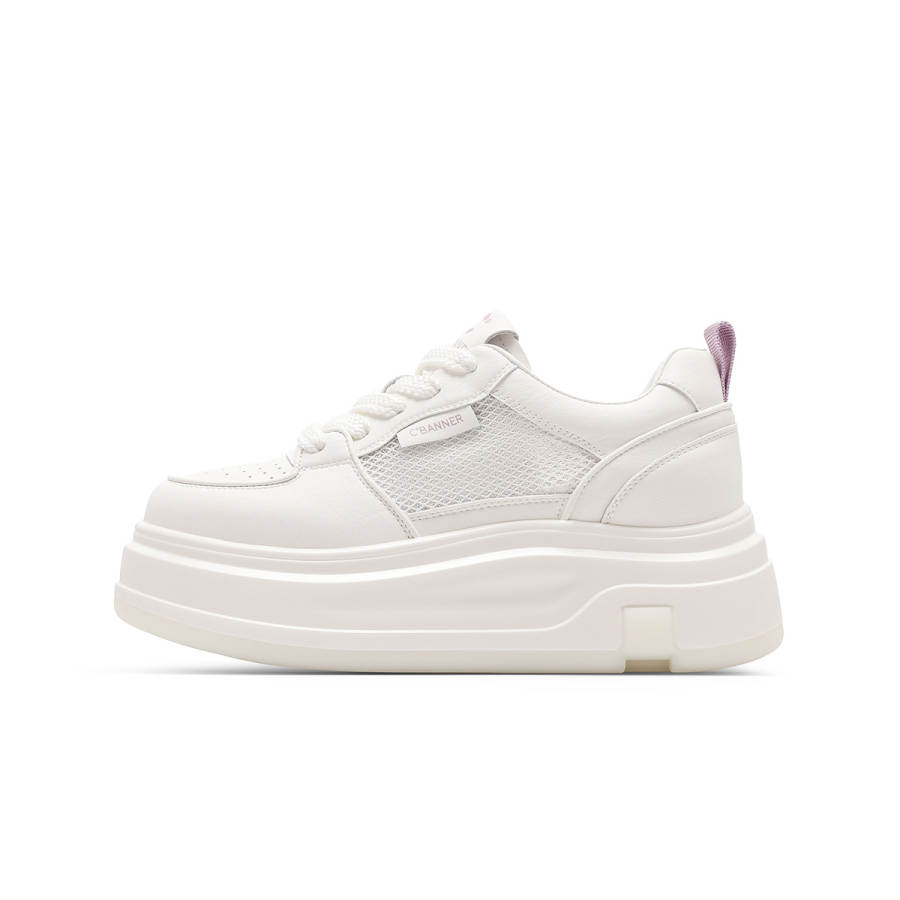 C°BANNER Synthetic Leather Low top Skateboard Shoes Women's White Purple