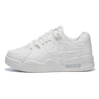 YIYA Synthetic Leather Slip Resistant Low top Skateboard Shoes Unisex White