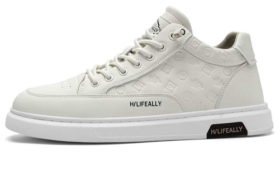 HLA Casual Shoes Men's Mid Top White/Ecru/Black
