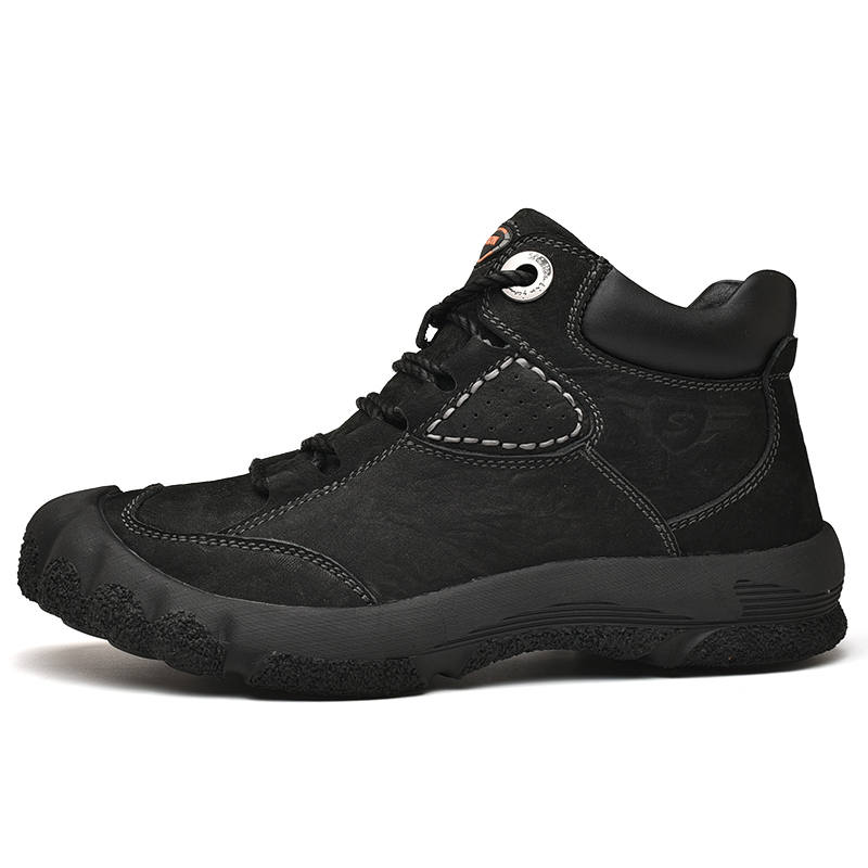 JIGONGYANG Men's Casual Shoes Men's Mid Top Black/Brown