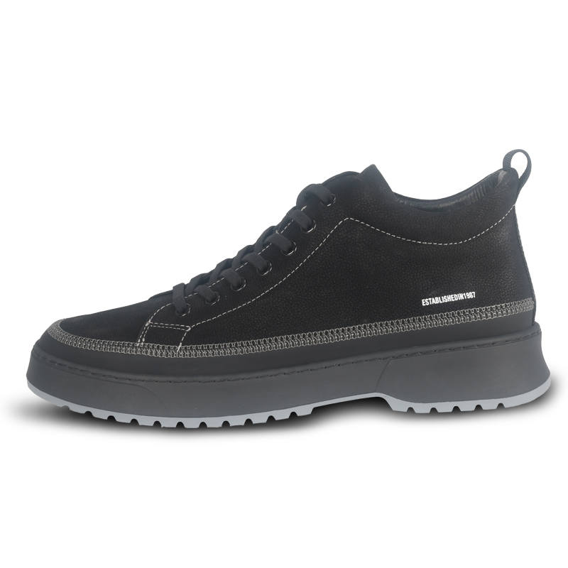 TAIDIAN Top Grain Cow Leather Casual Shoes Men's Black