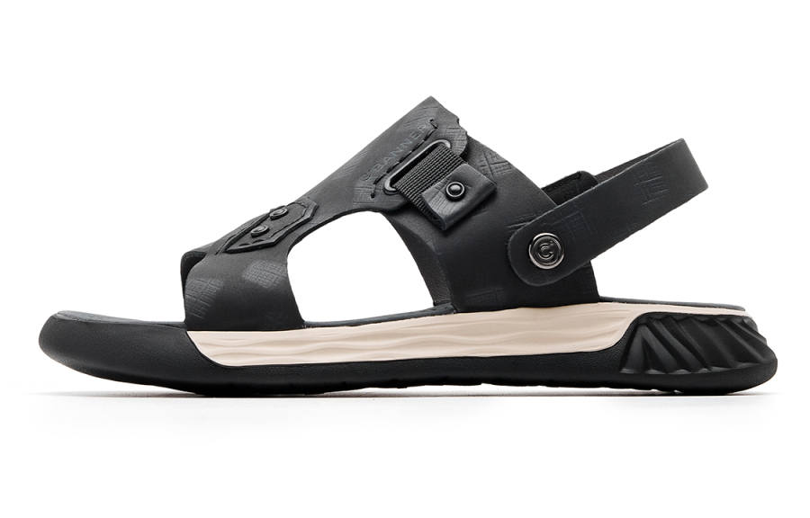 C°BANNER C°BANNER Cow Leather Beach Sandals Men's Black