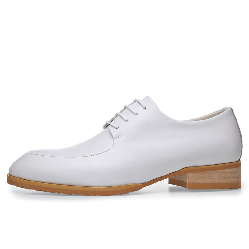 LUOMAIKE Cow Split Leather Dress Shoes Men's White