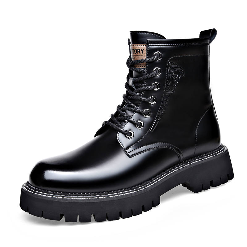 LUOMAIKE LUOMAIKE Leather Short Combat Boots Men's