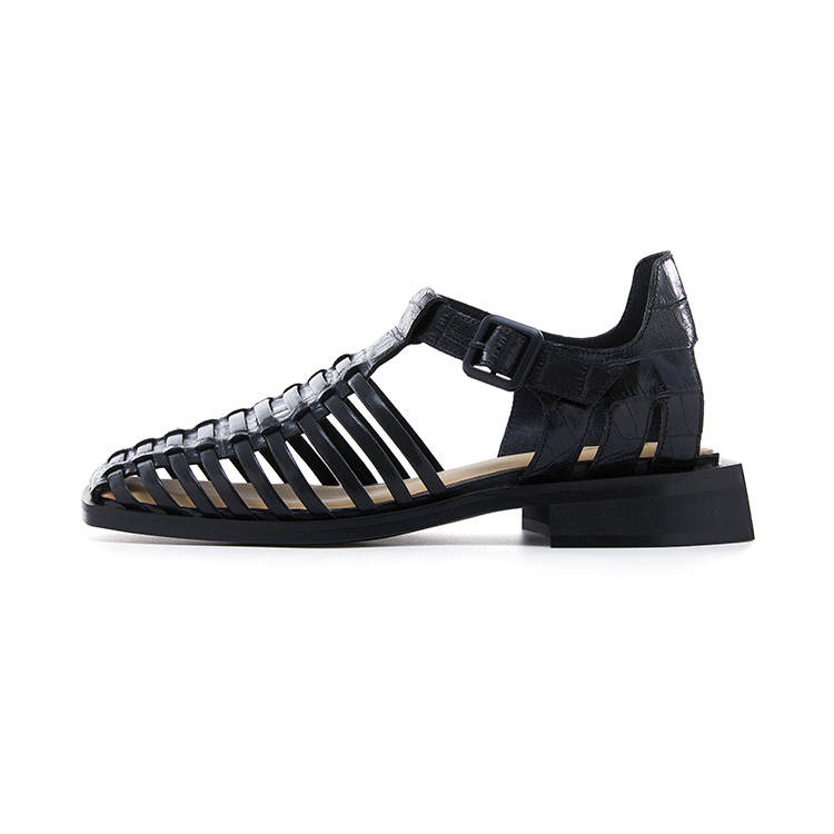 Marie Claire Leather Stylish Sandal Women's Midnight Paris Black
