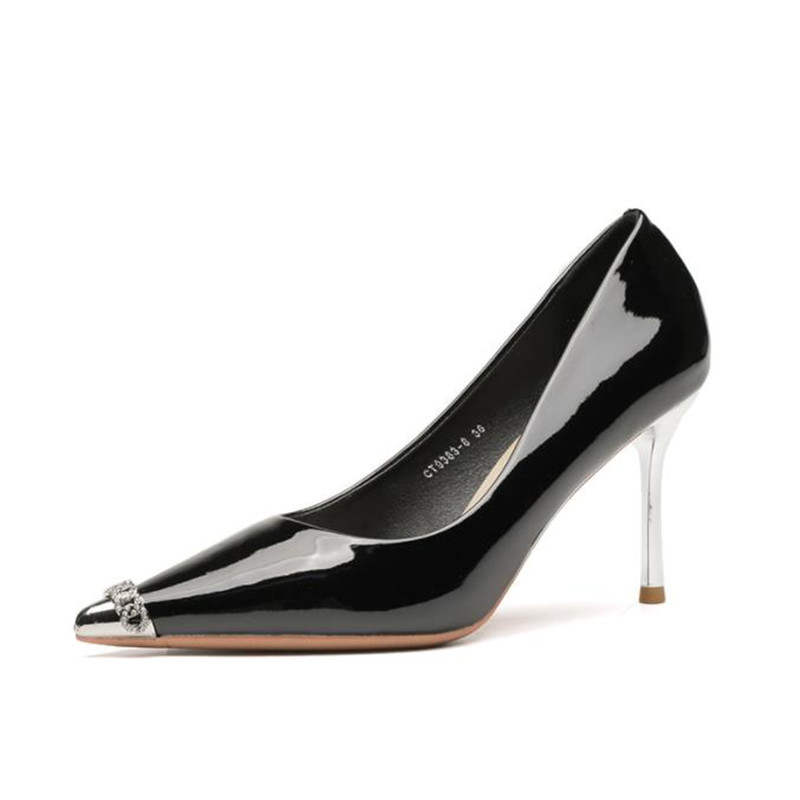 TATAYA Microfiber Leather High Heels Women's Black