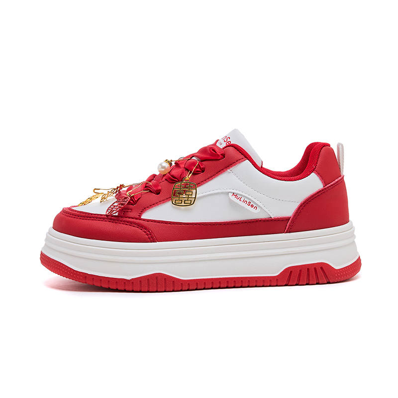 Mulinsen Skateboard Shoes Women's Red