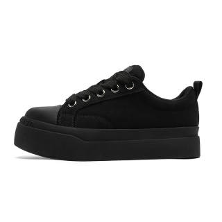 MUPPLE Abrasion Resistant Lightweight Height Increasing Low top Skateboard Shoes Unisex Black