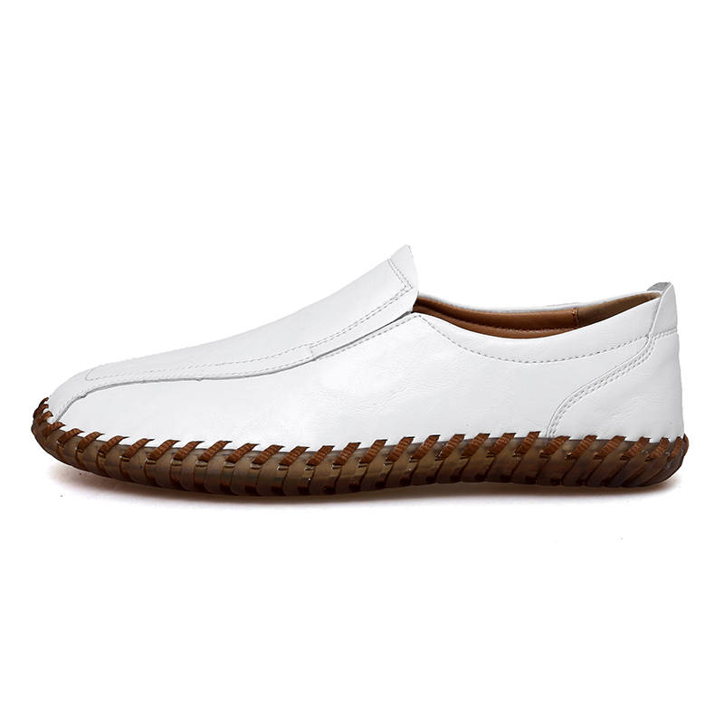 GONGNIUMEILI Gommino Loafers Men's Black/White/Brown