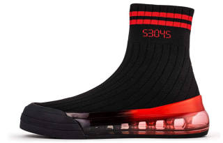 Shoes53045 Sock'Air High top Stylish Skateboarding Shoes Unisex Black
