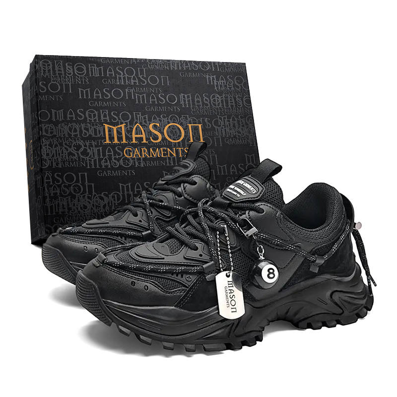Masongarments Shark Tooth Collection Cushioning Abrasion Resistant Breathable Lightweight Height Increasing Low top