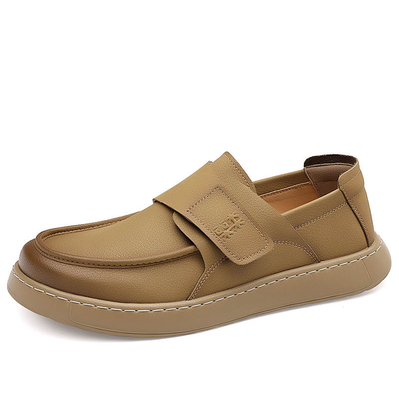 Mulinsen Cow Split Leather Casual Shoes Men's Yellow