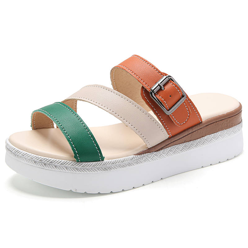 Reivantix Reivanti Slip Resistant Slide Slippers Women's Beige Green