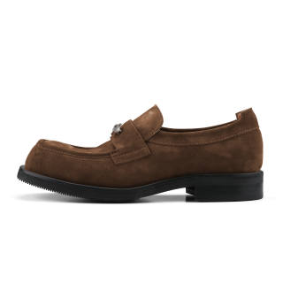 HANQIAORIJI Abyss Collection Cow Suede Loafers Unisex Brown