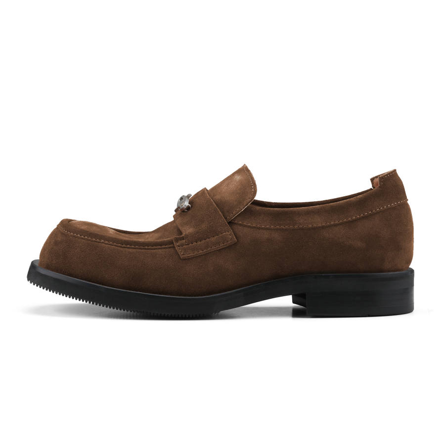 HANQIAORIJI Abyss Collection Cow Suede Loafers Unisex Brown