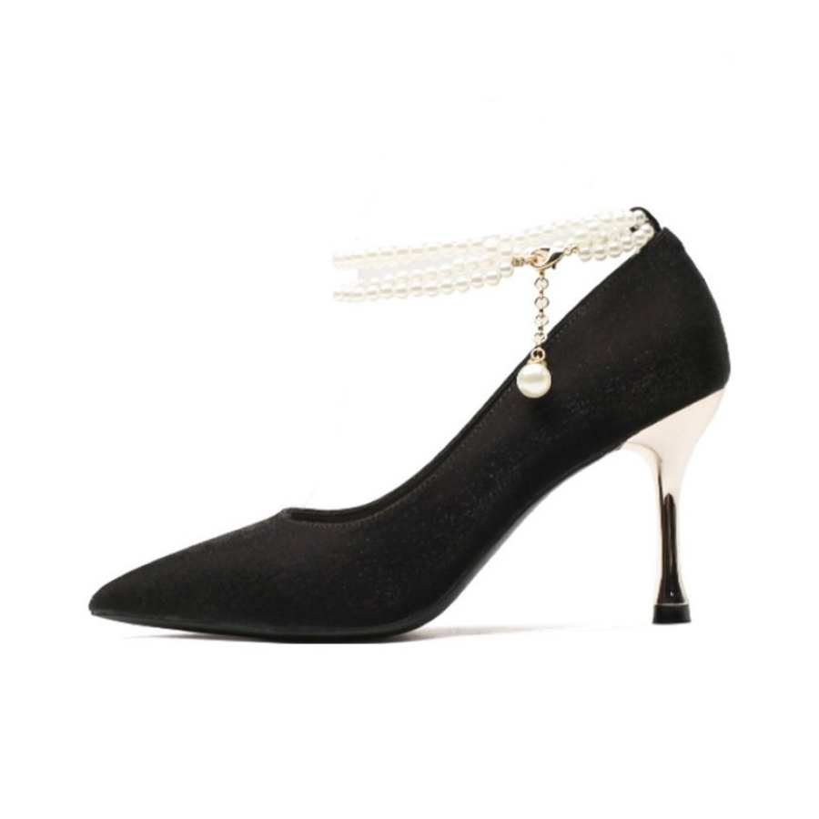 HKCP Fabric Slim Heel High Heels Women's