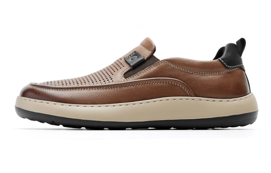 C°BANNER Casual Leather Shoes Men's Low Top Brown