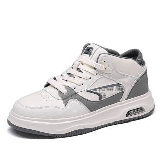 Spider King Mid top Skateboard Shoes Men's White Gray