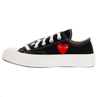 CDG Play Converse x CDG Play Single Heart Chuck Taylor 70 Abrasion Resistant Low top Canvas Shoes Unisex Black