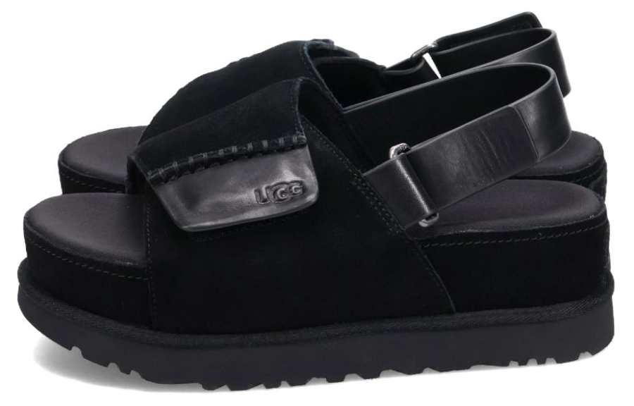 UGG UGG Cow Split Leather Beach Sandals Women's Black