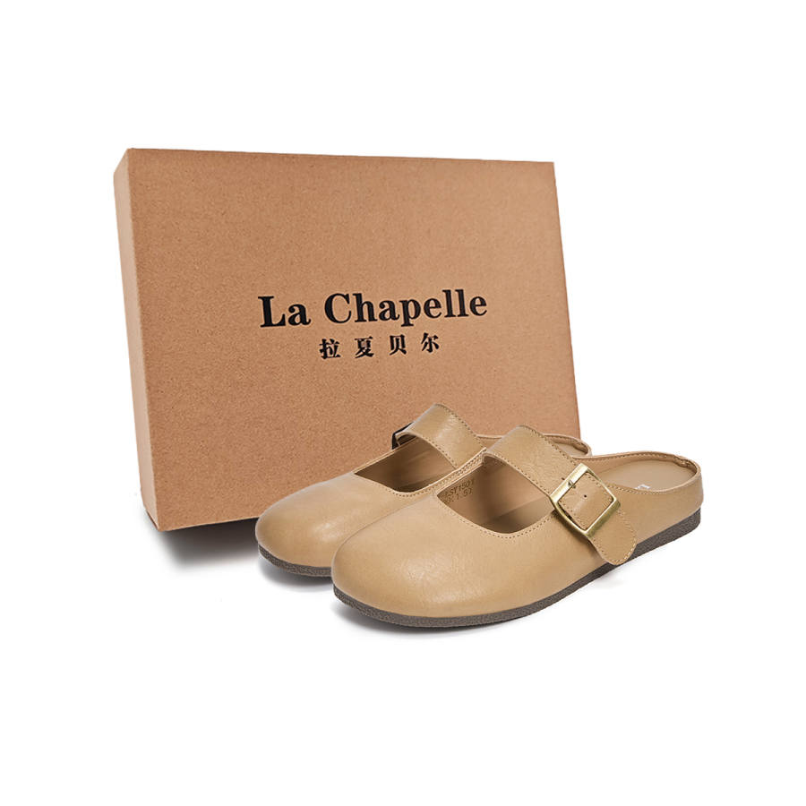La Chapelle Abrasion Resistant Slip Resistant Closed Toe Slippers Women's Apricot