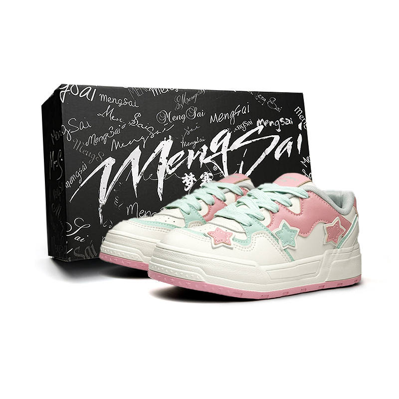 Mengsai Balance Slip Resistant Balance Slip Resistant Low top Skateboard Shoes Women's Beige Pink Green