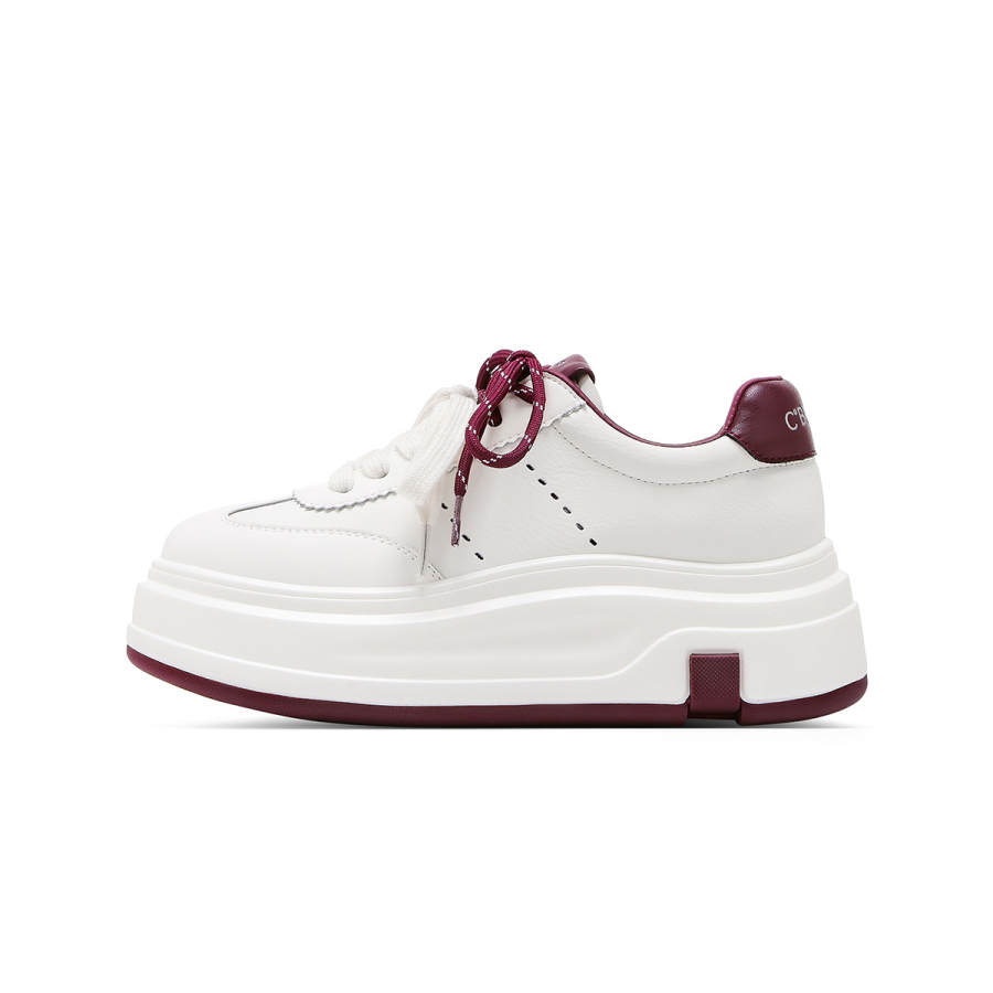 C°BANNER Synthetic Leather Slip Resistant, Abrasion Resistant, Height Increasing Low top Skateboard Shoes Women's