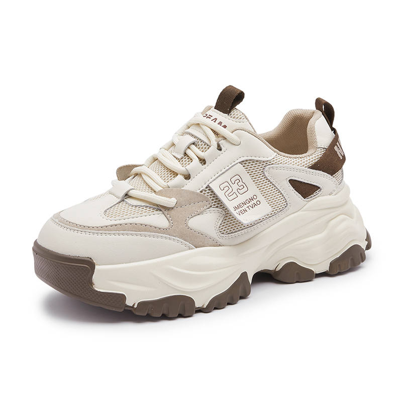 MILANLIANGE Breathable Height Increasing Abrasion Resistant Low top Chunky Sneakers Women's